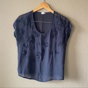 Club Monaco Sheer Silk Top